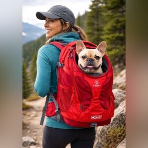 Kurgo G Train Dog Carrier Red Bag Backpack Travel Excellent Condition